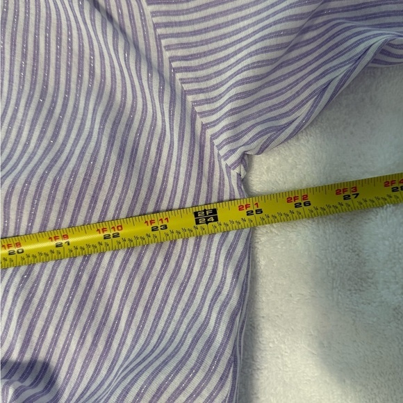 ZARA Women's purple Striped Tie Shirt Blouse Size S - Picture 9 of 10